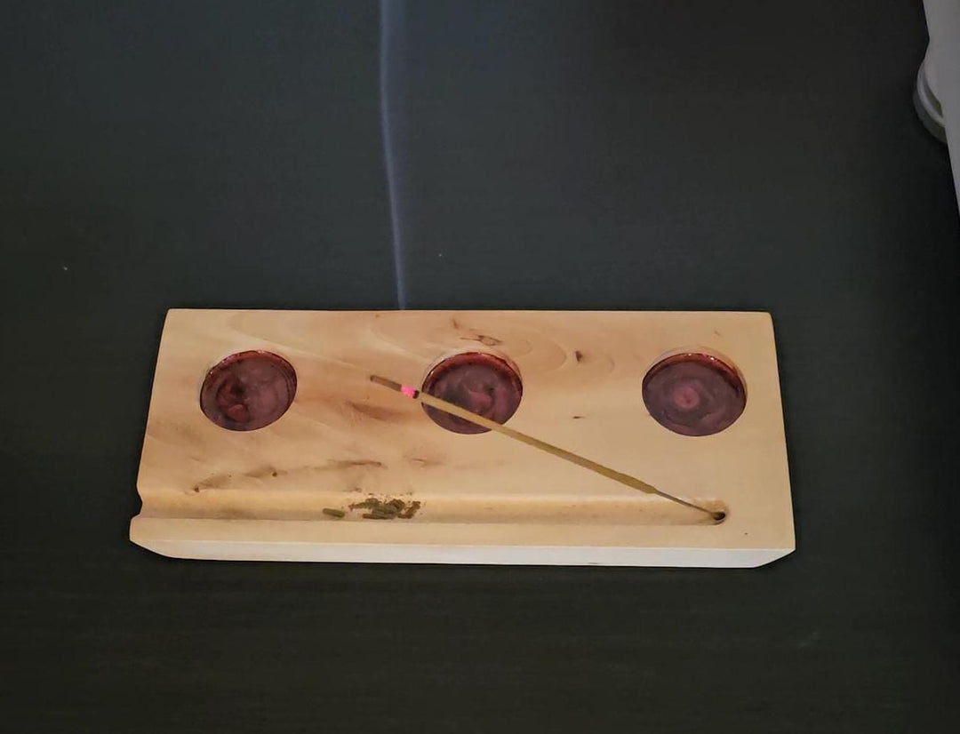 Handmade Wooden Incense Stick and Candle Holder – Minimalist Tray for Meditation, Relaxation, and Home Décor You Never Knew You Needed!"