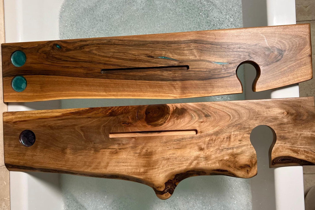 The Lunar Flow Board β Handmade Walnut Bath Tray
