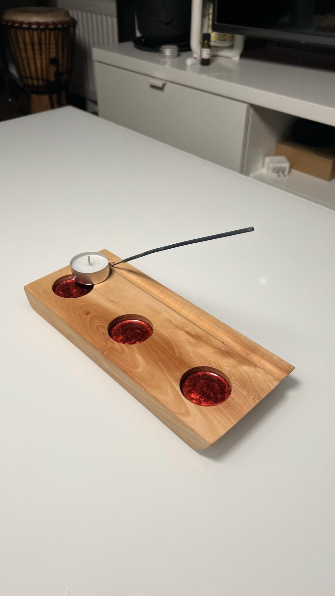 Handmade Wooden Incense Stick and Candle Holder – Minimalist Tray for Meditation, Relaxation, and Home Décor You Never Knew You Needed!"