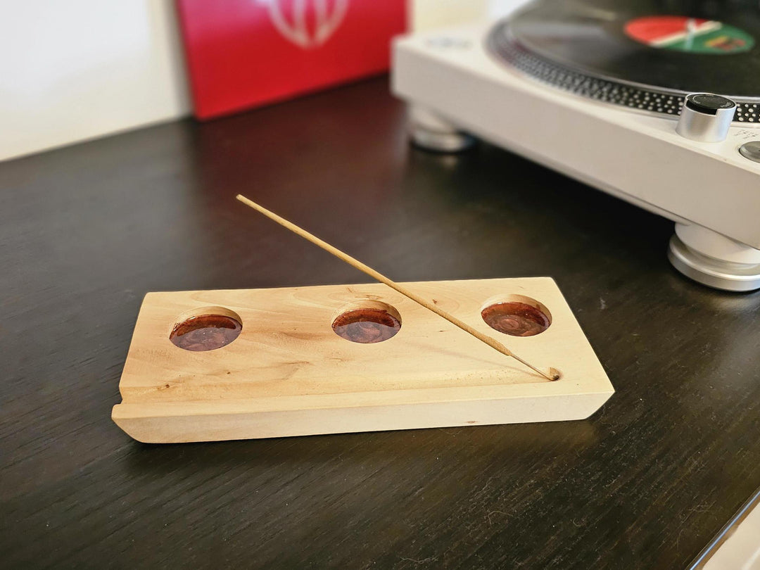 Handmade Wooden Incense Stick and Candle Holder – Minimalist Tray for Meditation, Relaxation, and Home Décor You Never Knew You Needed!"