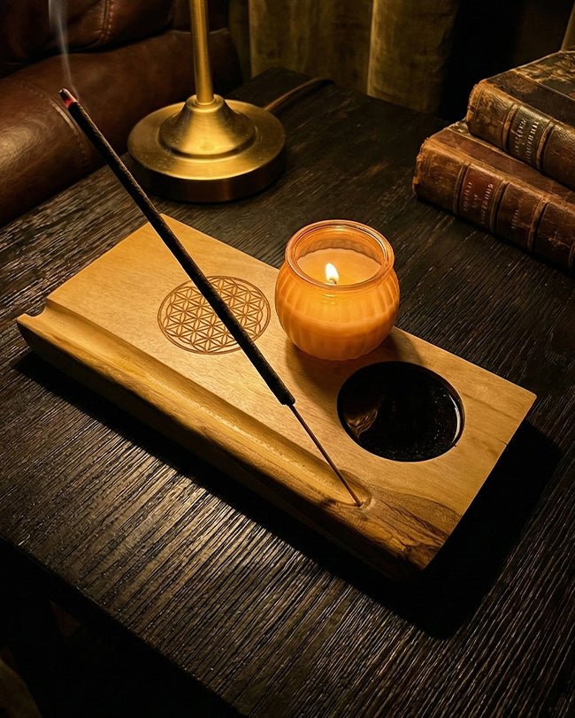 Engraved Mandala Incense Board - Wood vibes only