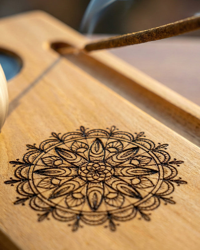 Engraved Mandala Incense Board