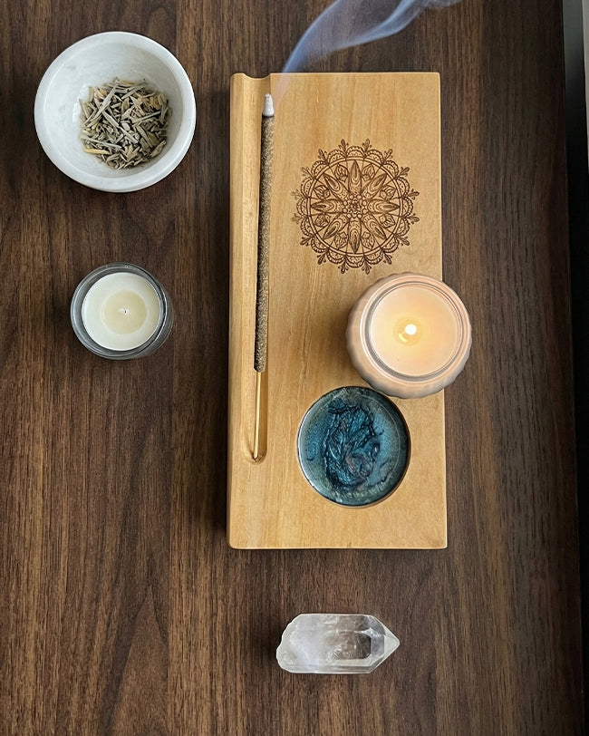 Engraved Mandala Incense Board