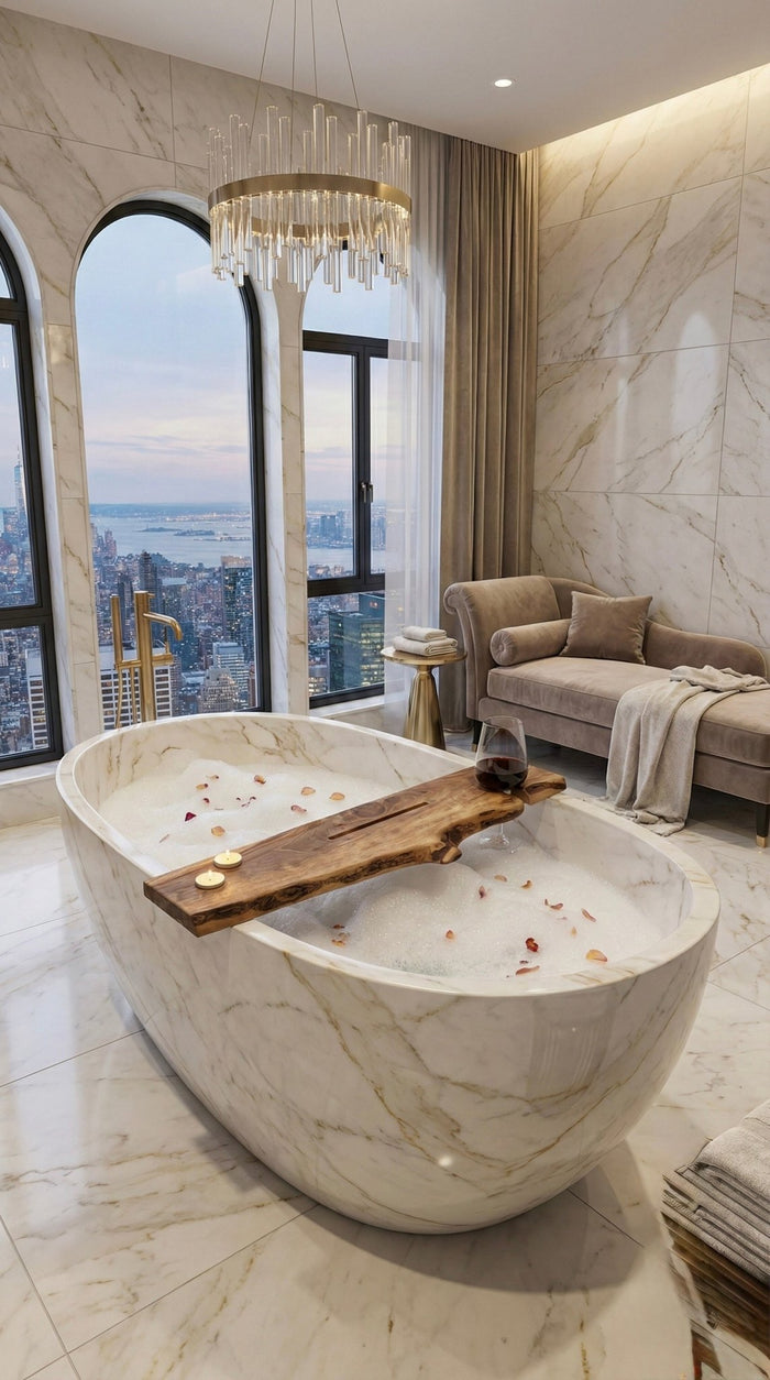 The Flow Board – Walnut Bath Tray with Resin Detail - Wood vibes only