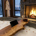 The Flow Board – Walnut Bath Tray with Resin Detail - Wood vibes only