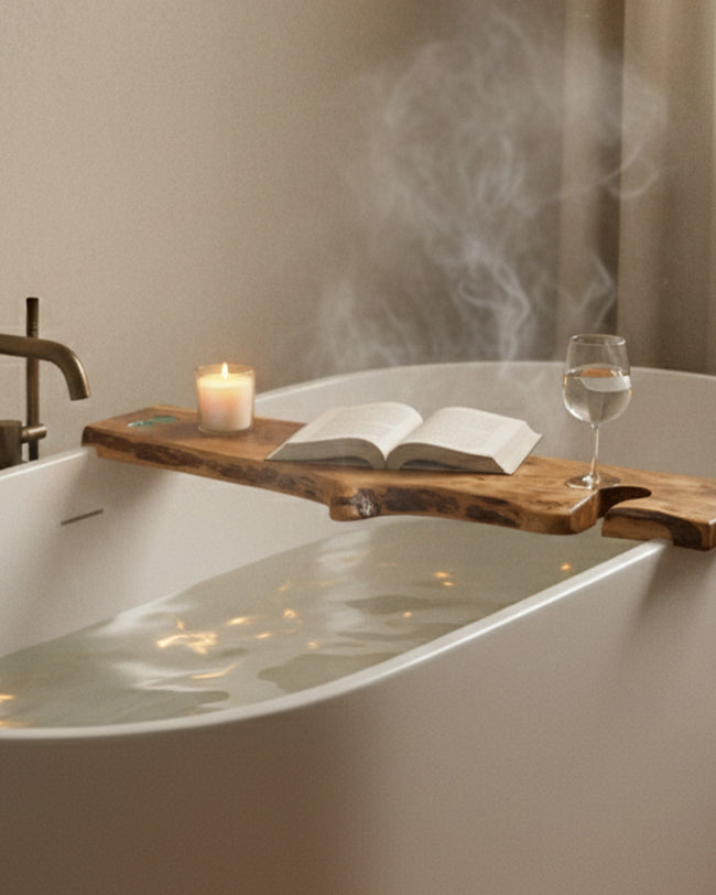 The Flow Board – Walnut Bath Tray with Resin Detail