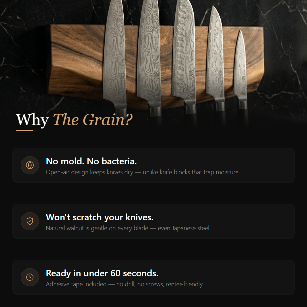 Magnetic Knife Holder – The Grain - Wood vibes only